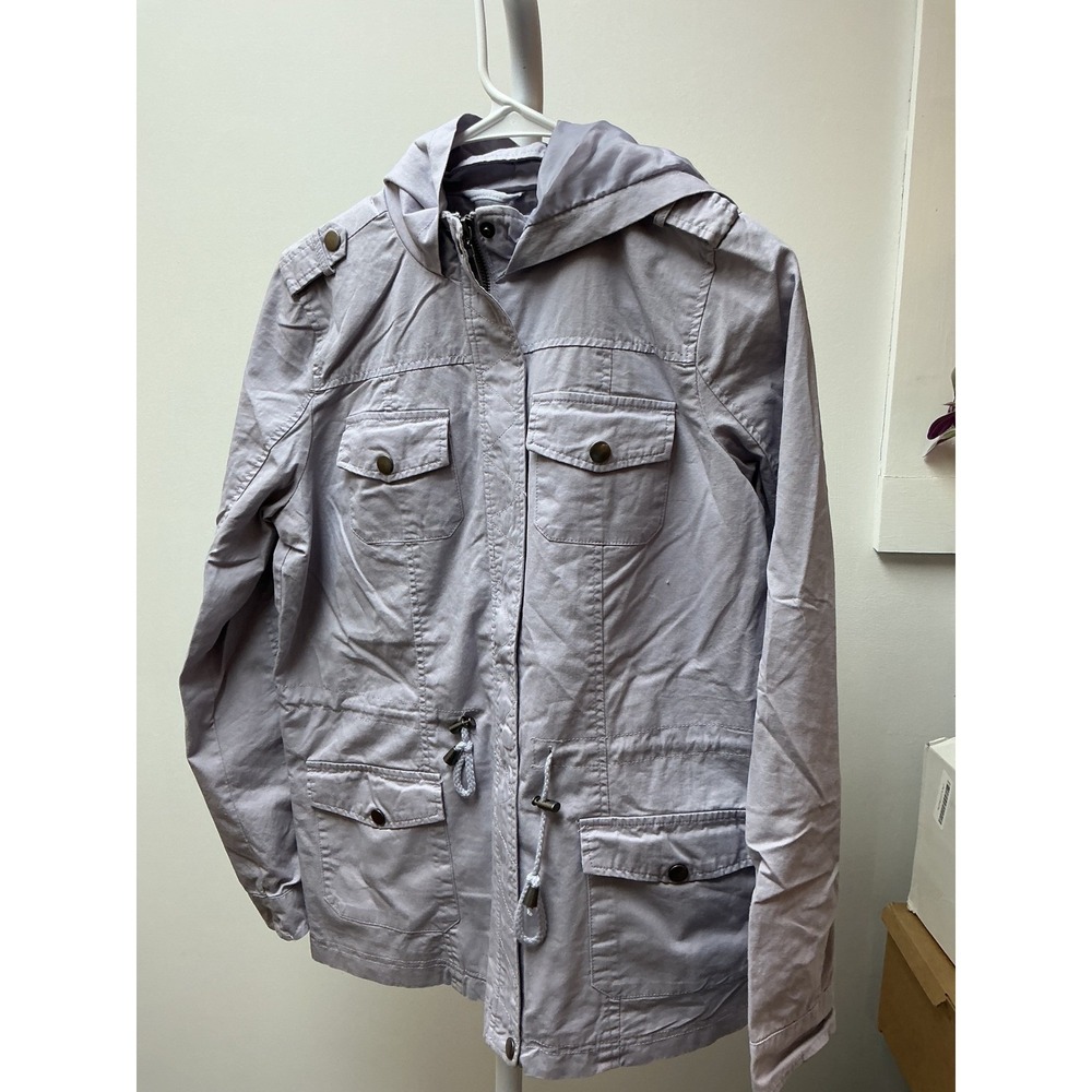 New‎ Look Utility Jacket Lavender Hooded Drawstring Pockets Medium